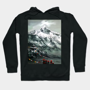 Panoramic View Of Mountain Everest Hoodie